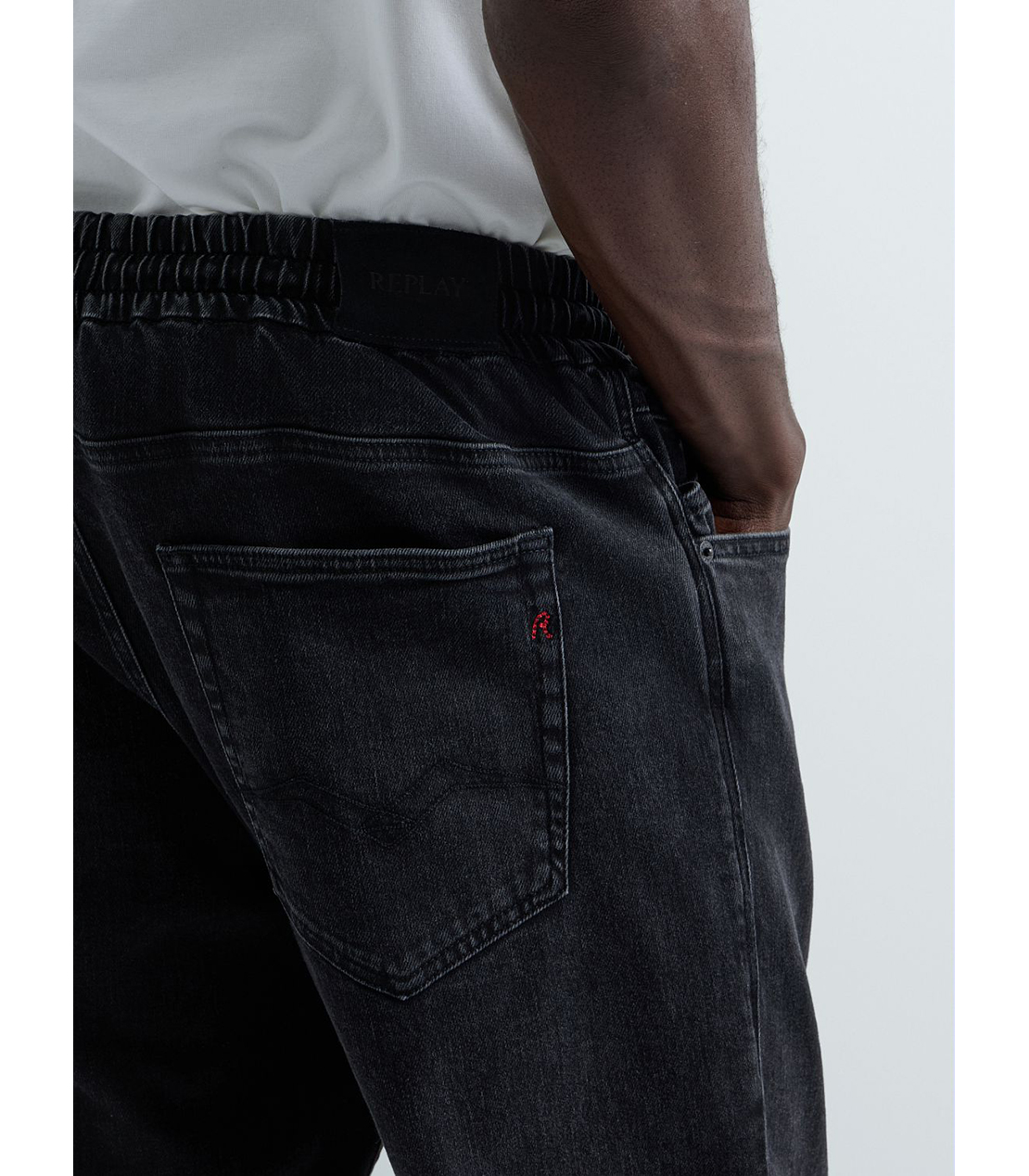 リラックステーパードLANNY Touch denim 詳細画像 ブラック 5